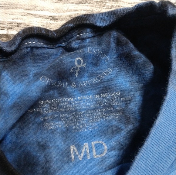 Men's Medium fits Women's Large PRINCE For You Black & Blue Tie Dye Acid Wash Sh - Picture 3 of 5